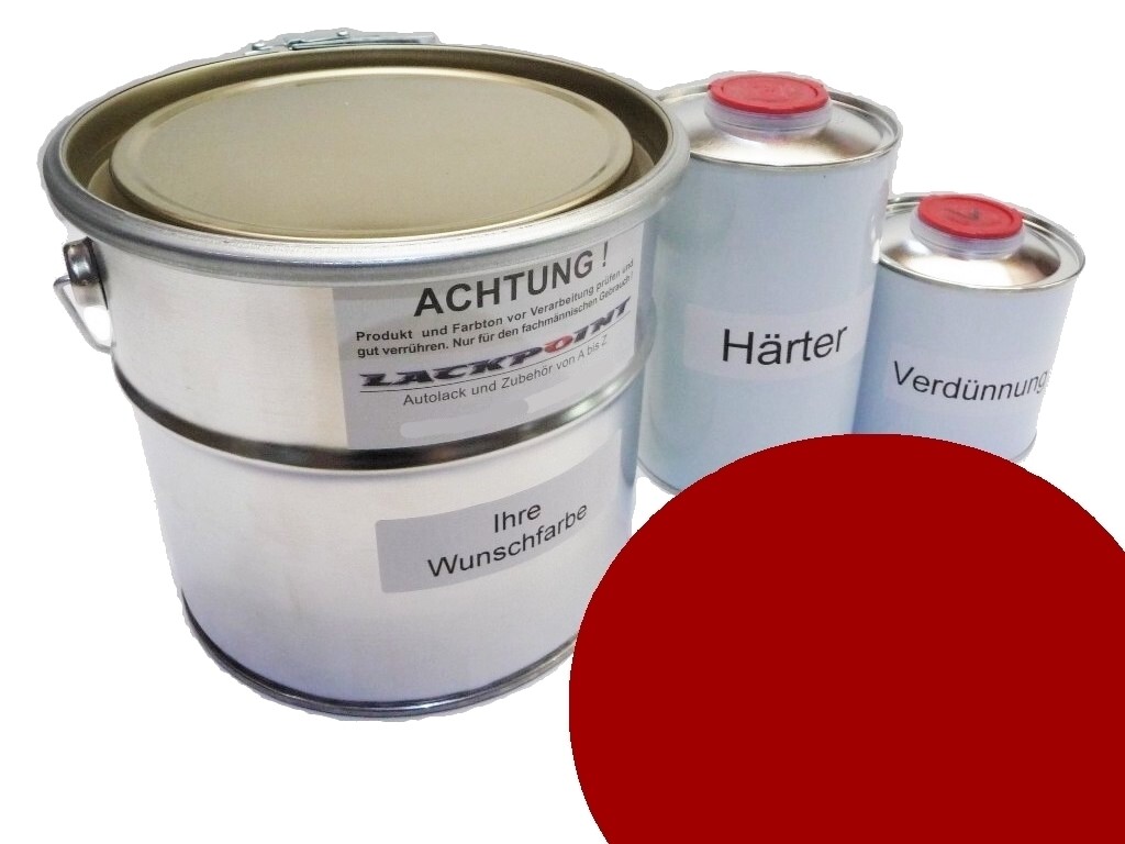 3,5 Litros Set 2K Pintura Apropiado para Jaguar Cbp Caldera Rojo No Barniz Lac