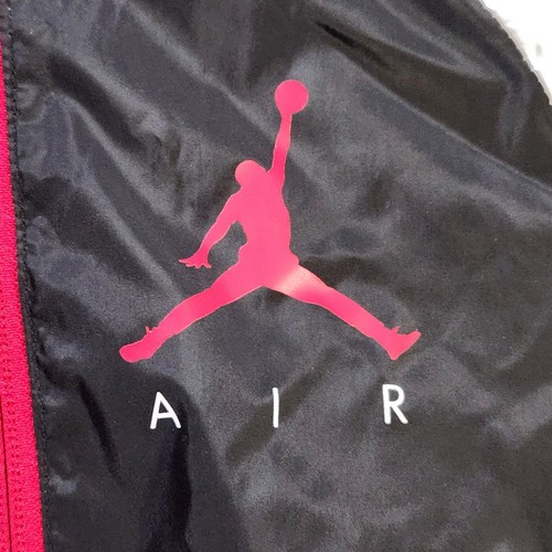 Nike Air Jordan Windbreaker Jacket Hood Long Sleeve Boys M 5-6 Red Black White - Picture 3 of 5