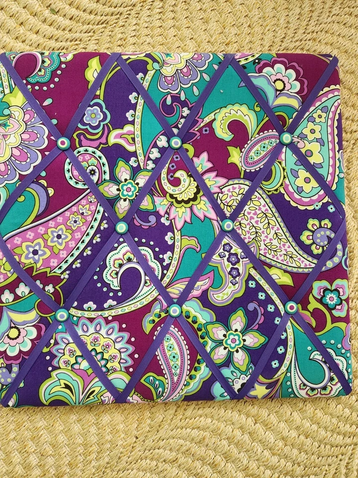 Vera Bradley Ribbon Memo Photo Memory Picture Board (retired Heather purple) - Image 4 of 4