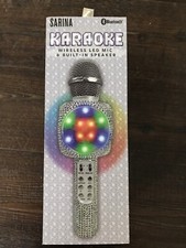 Sarina Karaoke Wireless LED Microphone Bulit-in Speaker Bluetooth Kids - New