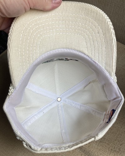Vintage Yuba Sutter Ducks Unlimited Hat White Corduroy Cap Wood Duck Stitching - Picture 13 of 18