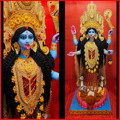 5,6 Fuß seltene maßgefertigte handgefertigte große Göttin Kali Maa/Mata Statue. 1 of a kind