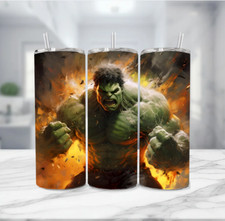Incredible Hulk Stainless Steel Marvel Tumbler With Metal Straw - 20 Oz Fireball