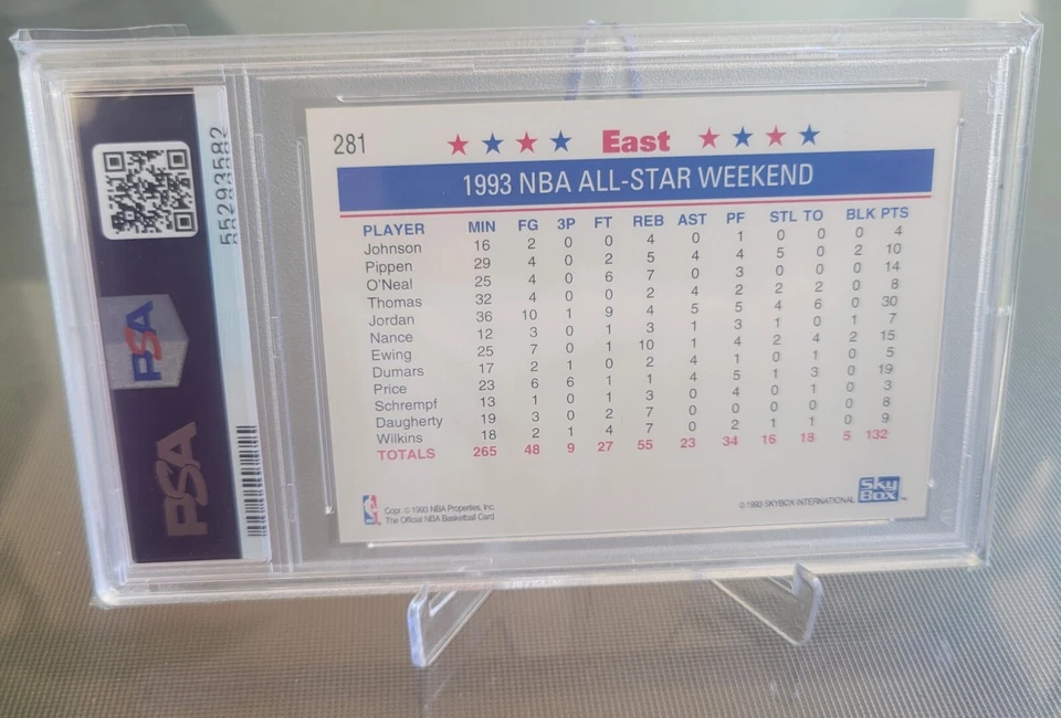Hoops NBA #281 1993 East All-Star Team foto PSA 10 Low Pop Michael Jordan Foto 2 de 2