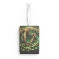 Celtic Harp Car Air Freshener - Irish Design, Fragrant Gift, Cultural Decor