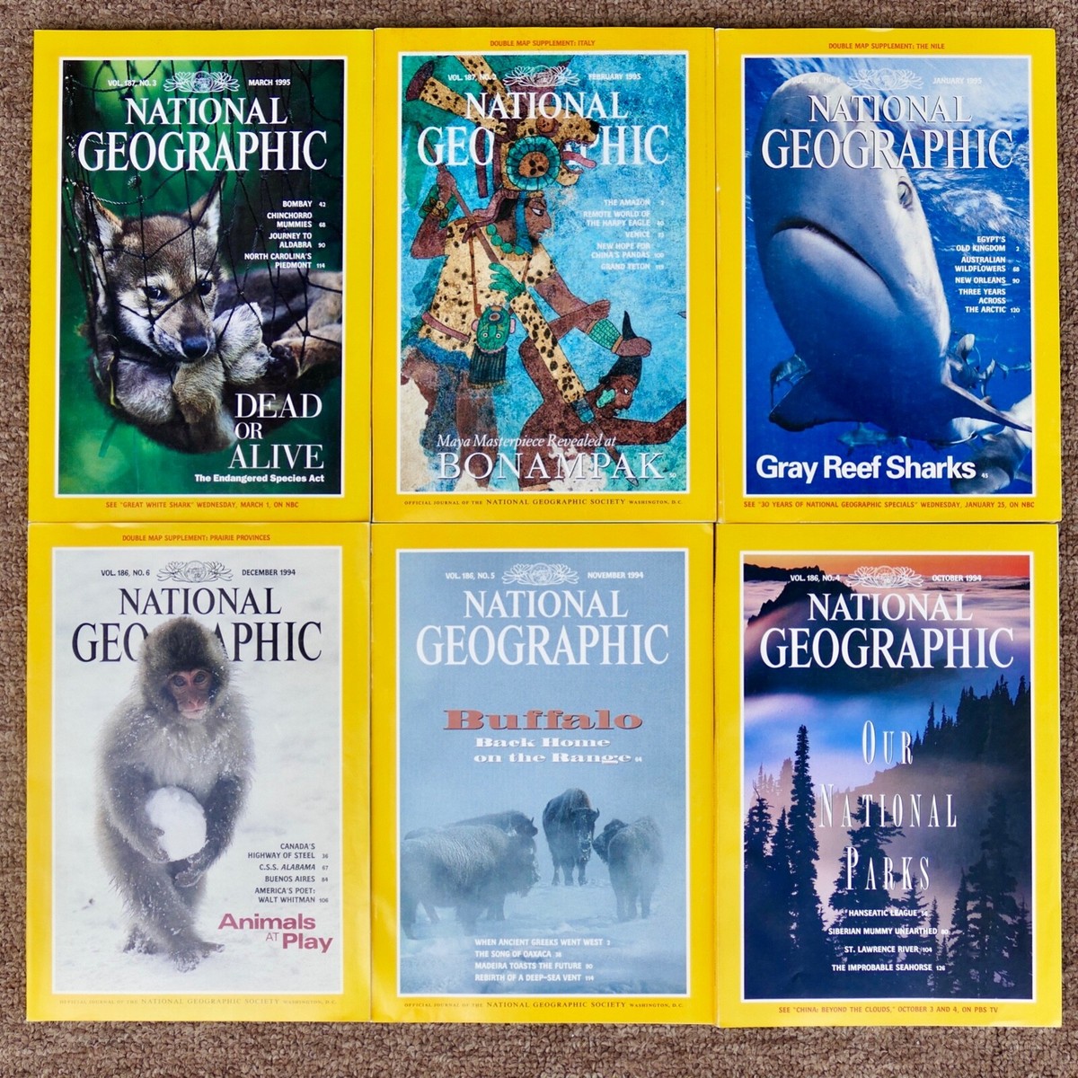 41) National Geographic lot 1994-1998 - vintage magazine 1990s