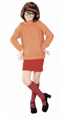 Scooby-Doo Velma Dinkley Cosplay Costume Halloween Children s Small 4-6
