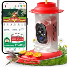 Smart Hummingbird Feeder with Camera Solar Powered, AI Identify, Instant Notific