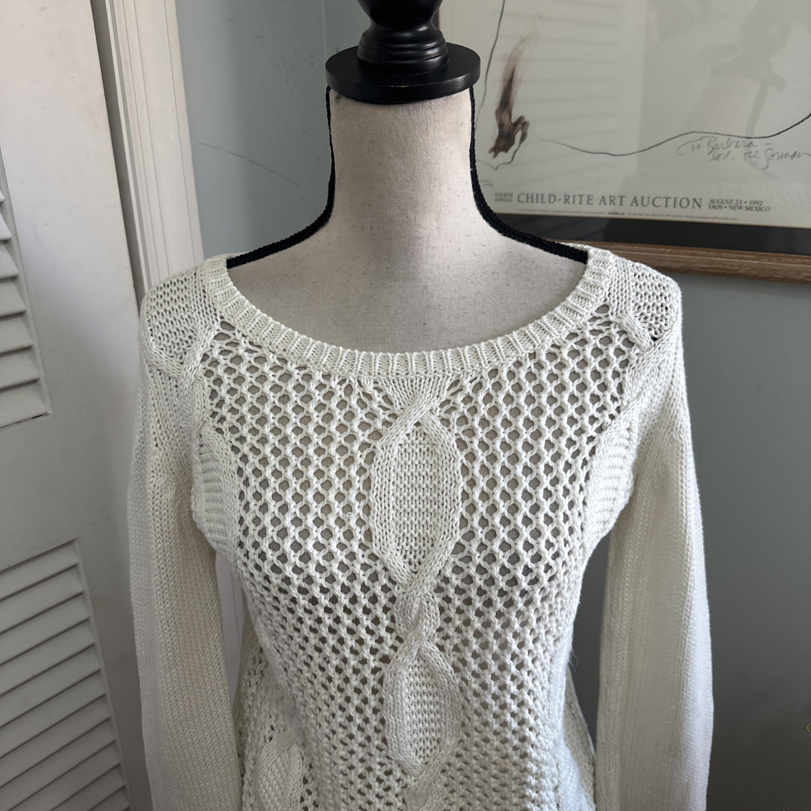 Boss Orange Sweater Womens Small Walice Open Cable Knit Jumper Coastal Casual image 2