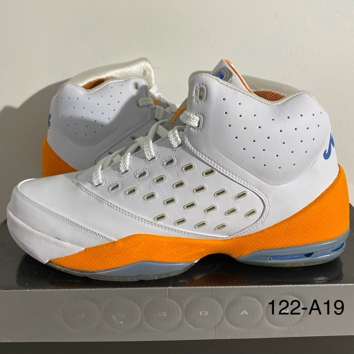 Size 12.5 - Jordan Melo 5.5 White Orange Carmelo Anthony  display picture 1