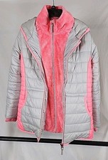 Free Country Light Gray and Pink Kids Puffer Jacket Size Large