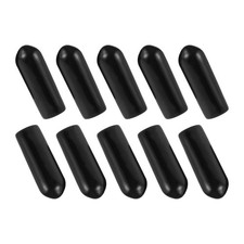 4mm ID Rubber End Caps Black Screw Vinyl Round Tube Bolt Cover , 100Pcs