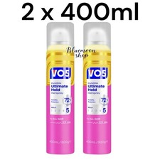 Image of 2 x 400ml VO5 Invisible Ultimate Hold 72H Weatherproof Hairspray