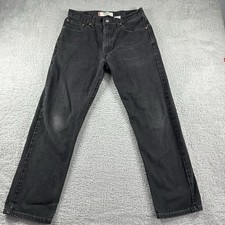 VINTAGE Levi 505 Jeans Mens 33x30 (30x29) Black Faded Regular Fit Made in USA