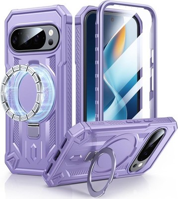 Google Pixel 10 & 10 Pro Case with Magnetic Ring Stand Holder | Rugged Cell Phon