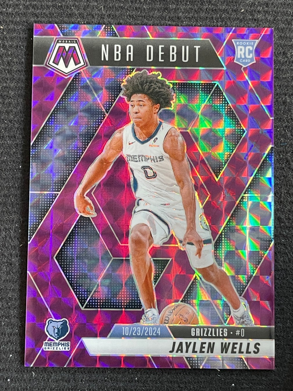Jaylen Wells 2024-25 Panini Mosaic RC NBA Debut Purple /99 #260