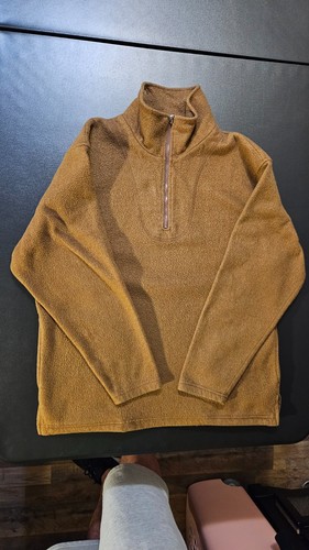 Johnston & Murphy, Johnston & Murphy 1/4 Zip Fleece Pullover Sweatshirt Mens M Brown Vintage