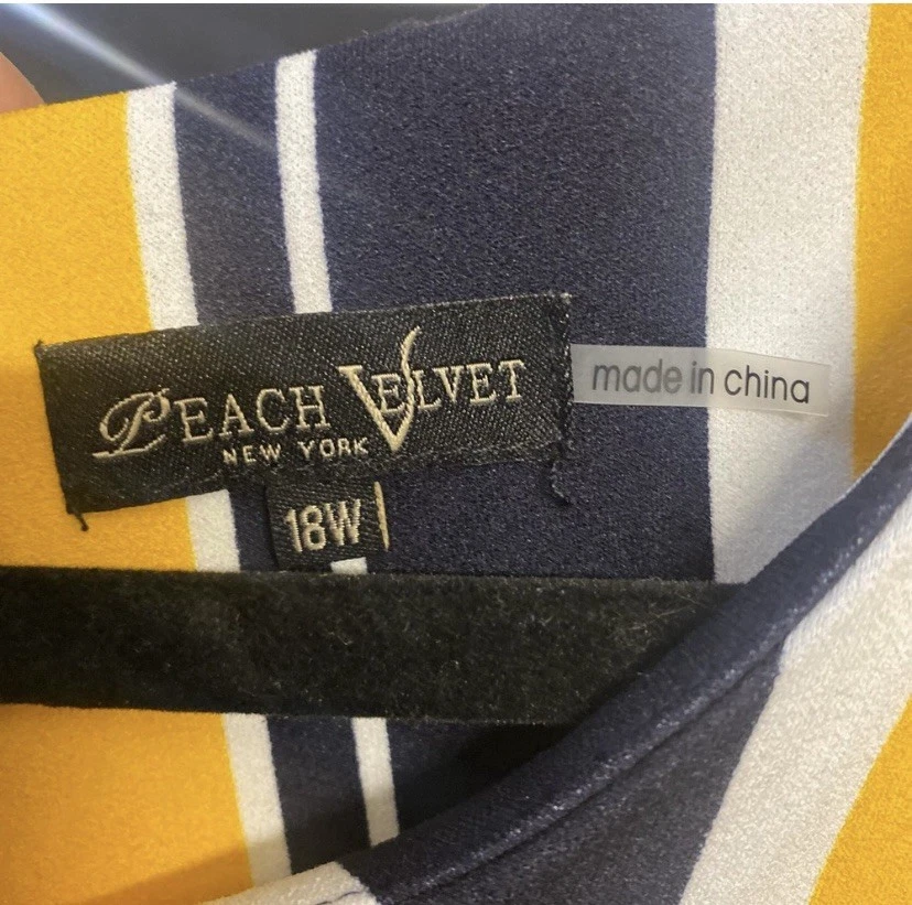 Vestido manga corta amarillo negro a rayas Foto 2 de 2