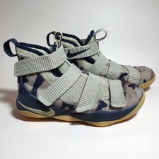 Nike Lebron Soldier XI GS Size 4 Youth Neutral Olive Color Camouflage