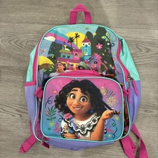 Disney Encanto Mirabel Pastel Color Glitter Color block Backpack  Lunchbox Set