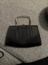 Ande Vintage Black Evening Bag Clutch With Gold Frame