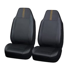 Faux Leather Car Seat Covers Two Front, Waterproof Two Front seat Black Beige