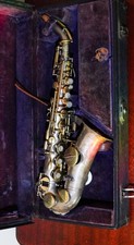 1921 Buescher Curved Soprano Rare Two Tone Gold/Silver Saxophone True-Tone