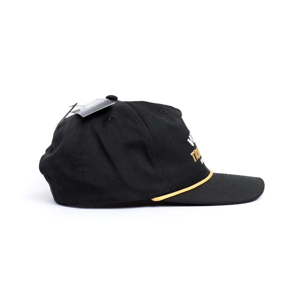 Volcom Stone Rope Snapback Cap Black Gold Raised Embroidery Curved Brim - Image 4 of 4