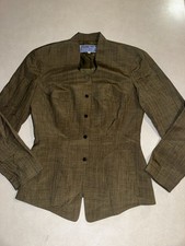 Vintage Thierry Mugler Women’s Jacket Size 42 Olive Green Brown