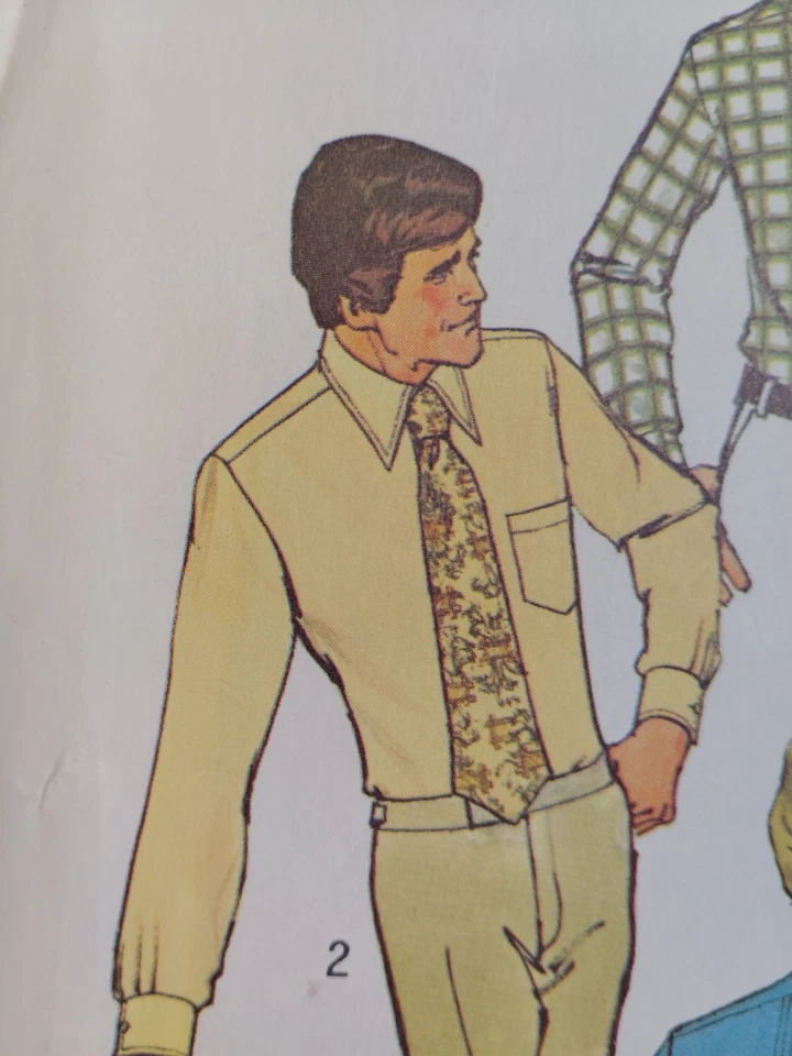 Simplicity 7205 Shirt Tie Cummerbund Sewing Pattern Mens 38 15 UC Suit Formal - Image 3 of 4