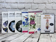 Lotto CD disegno ricamo a macchina campionatori pizzo rosa colibrì piuma nativa