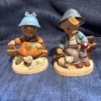 Two Vintage Bisque Porcelain Hummel Figurines 