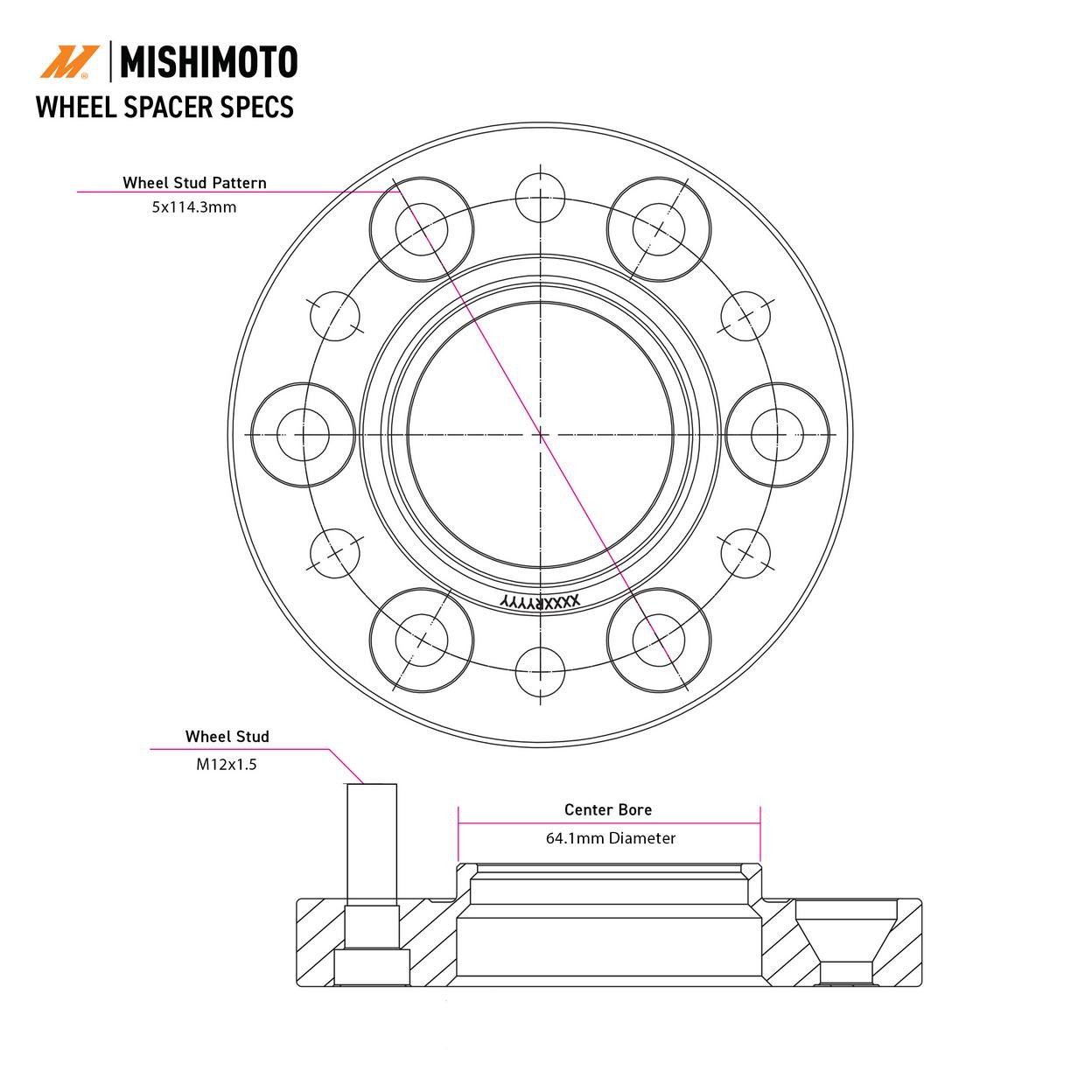 Mishimoto Wheel Spacer Kit Fits 1999-2002 Acura NSX