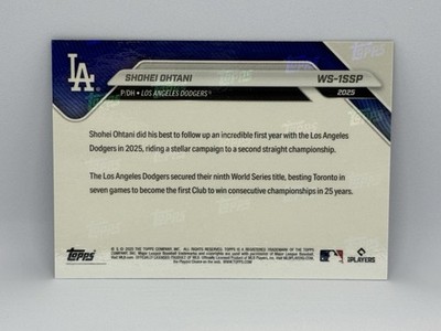2025 Topps Now Shohei Ohtani WS-1SSP Los Angeles Dodgers World