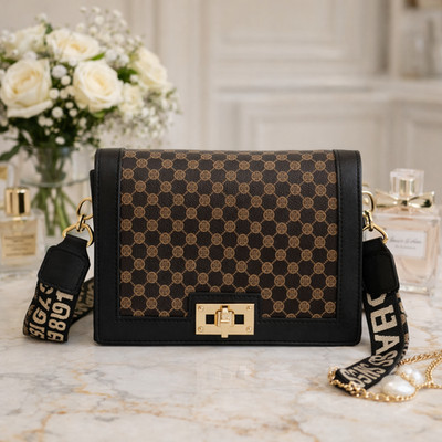 Damen Umhängetasche mit Karomuster Crossbody Bag Handtasche Schultertasche