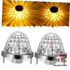 2Pcs Glass Watermelon Lights - Diamond-Shaped Lens LED Side Marker Turn Amber
