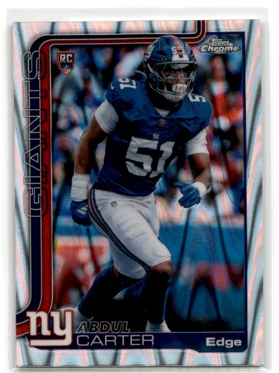 2025 Topps Chrome #350 Abdul Carter Ray Wave Refractor New York Giants