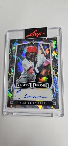 2025 Leaf Sports Heroes ELLY DE LA CRUZ AUTO # 12/35! REDS!