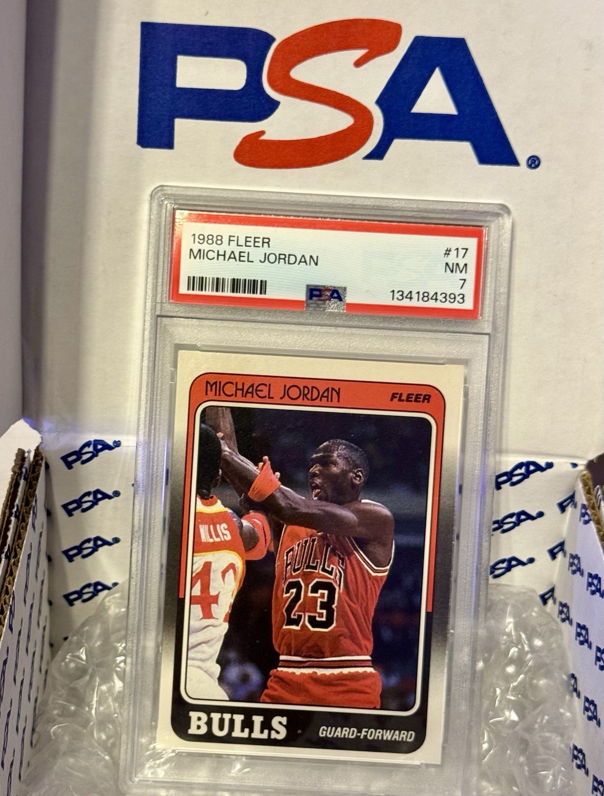 1988-89 Fleer Michael Jordan #17 Chicago Bulls PSA 7 NM NEAR MINT GOAT HOF