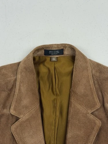 J. Ferrar Men's Brown 100% Genuine Leather Cowboy Jacket XLT Three Button Coat image 10