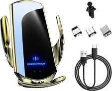 Wireless Car Charger 15W Fast Charging Air Vent Mount Auto Clamping Phone