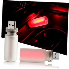 2PCS USB Lights for Car, Retro LED Car Interior Lamp Frosted Lens Red Light