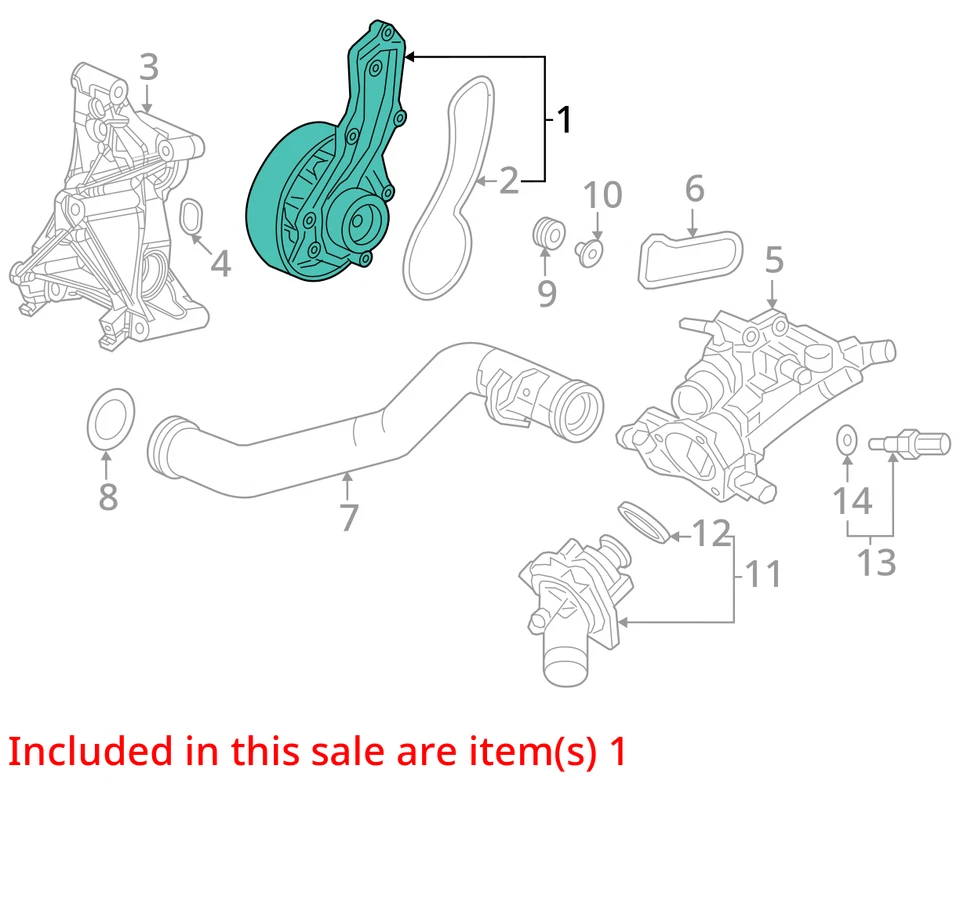Coolant Pump 2.0L Naturally Aspirated Fits 16-23 CIVIC 3926588 - Изображение 3 из 4