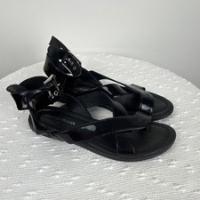 Donald J Pliner Women's Black Leather Strappy Buckle Sandals Size 6.5