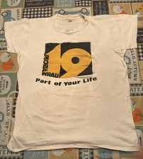 Vintage WRAU TV 19 T Shirt, Peoria, IL 1977  Part Of Your Life  Size L 42-44
