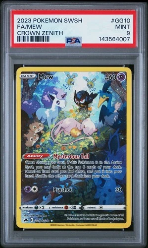 PSA 9 MINT Mew Galarian Gallery #GG10/GG70 SWSH Crown Zenith 2023 Pokemon