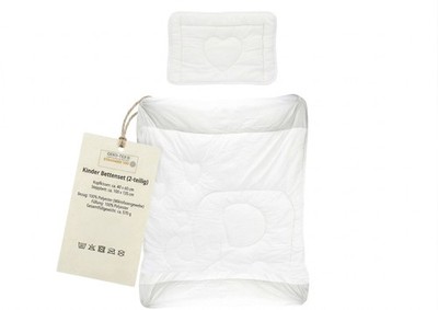Kinder Bettenset 2tlg 100x135 40x60 Mikrofaser Allergiker Steppbett Elefant Weiß
