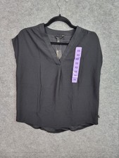 Banana Republic Ladies' Short Sleeve V Neck Blouse Size XS - Black