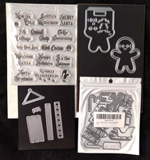Christmas Cutting Dies Lot 3 Sets with Clear Stamps