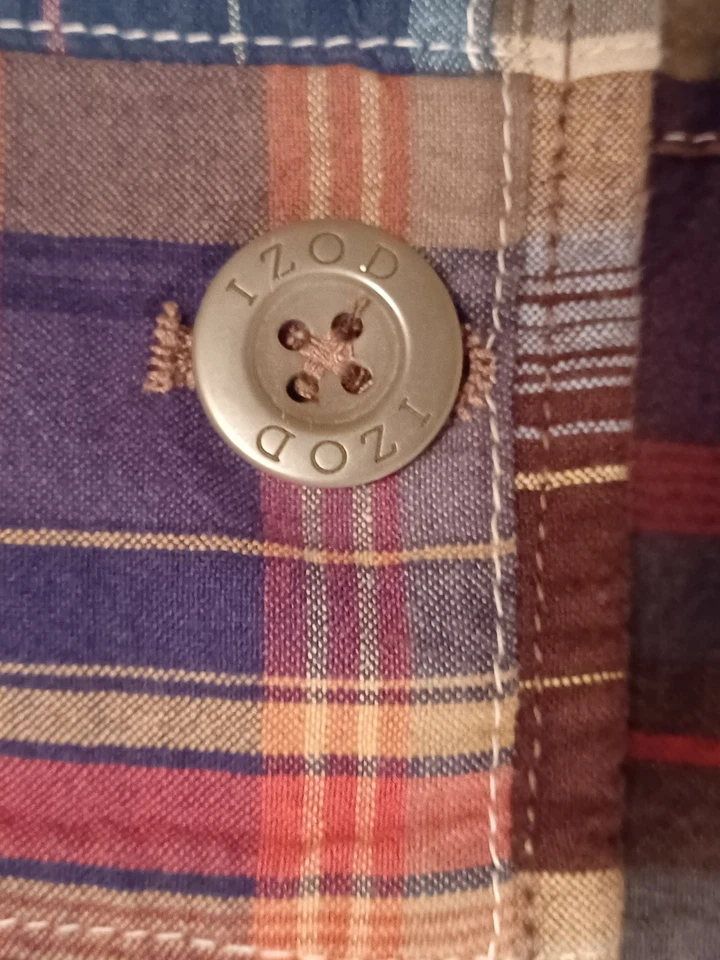 Vintage IZOD Jeans Mens Patchwork Madras Blazer Small S Colorful Sports Jacket - Image 3 of 4